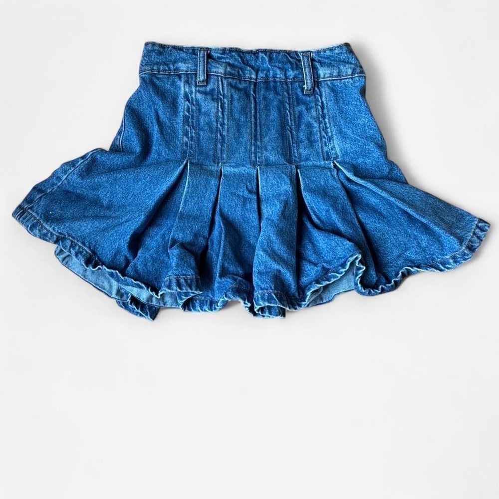 Nasty Gal blue denim pleated mini skirt US Size 2 ‎ #miniskirt #club #blokecore